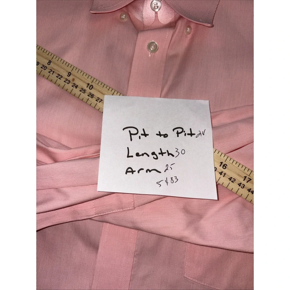 NWOT Kenneth Cole Reaction Men's Shirt Large Button-Down Pink micro strips - Picture 6 of 6